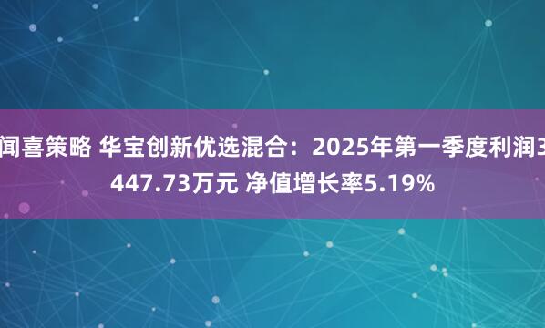 闻喜策略 华宝创新优选混合：2025年第一季度利润3447.73万元 净值增长率5.19%
