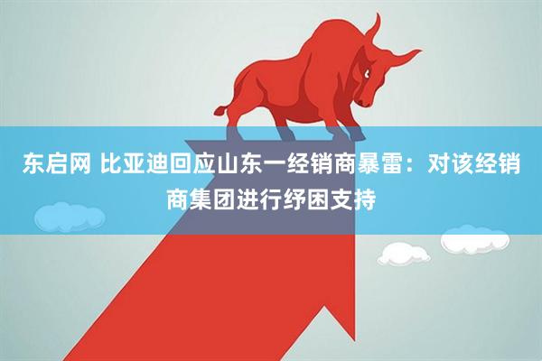 东启网 比亚迪回应山东一经销商暴雷：对该经销商集团进行纾困支持